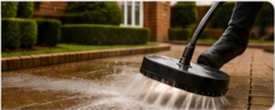 Driveway pressure washing